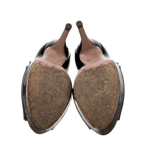 Gucci Lisbeth Black Patent Leather Triple Strap Mary Jane Heels IT 38 / US 8 - Picture 5 of 16